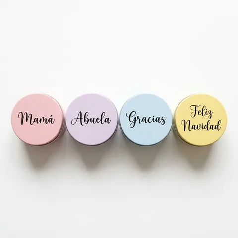 Kit de 4 velones de aroma: 4 velones de aroma en lata, con nombre o frase
