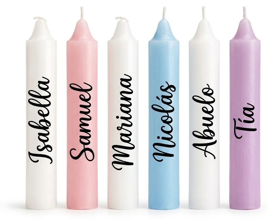 Velas gruesas con nombre