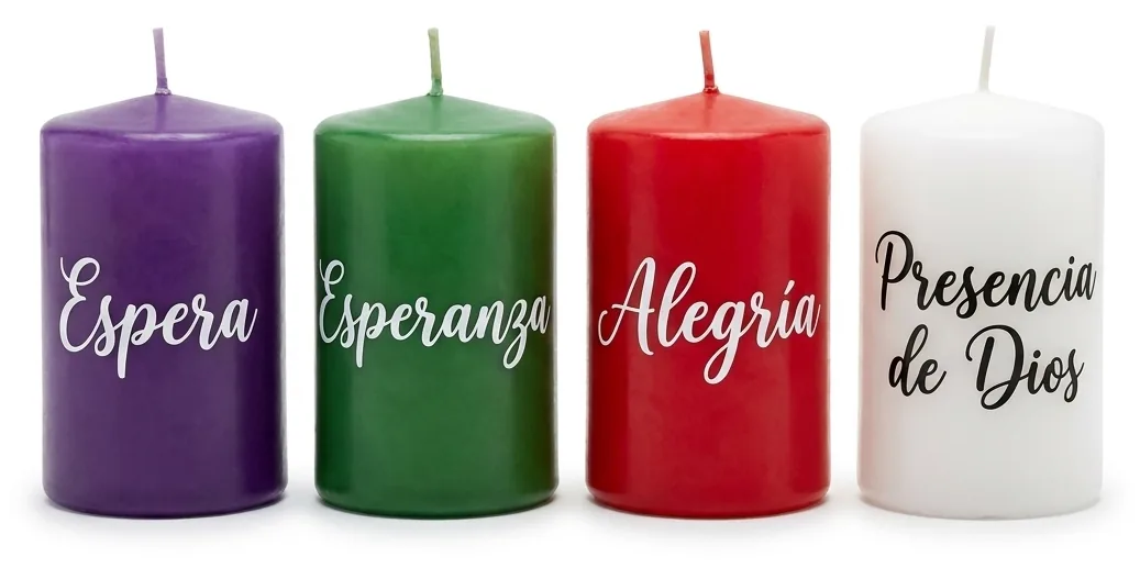 Velones de Adviento con palabras